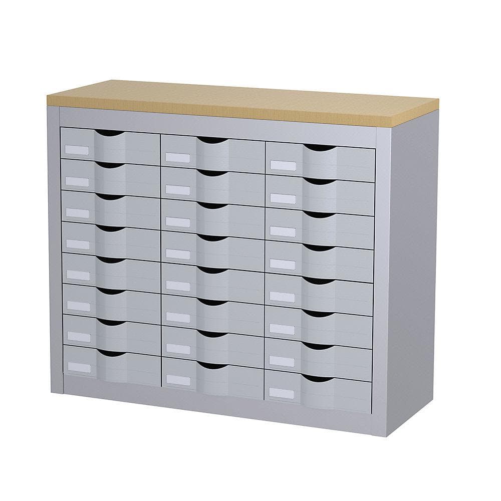 Paperflow Sortierstation 24 Schubladen Grau Metall