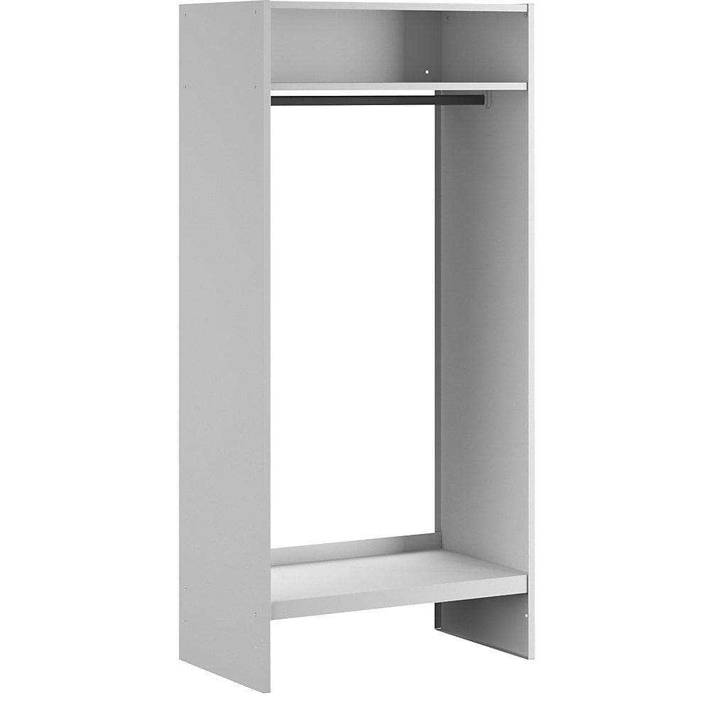 Wolf Offene Garderobe lichtgrau RAL 7035 mit 10 Kleiderbügeln