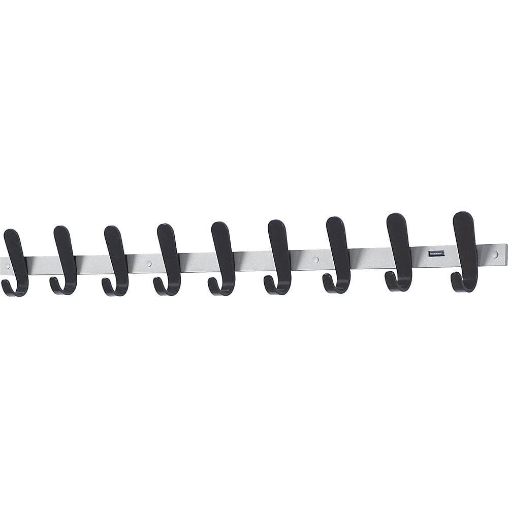 eurokraft pro Garderobenleiste 9 Haken Aluminium Schwarz