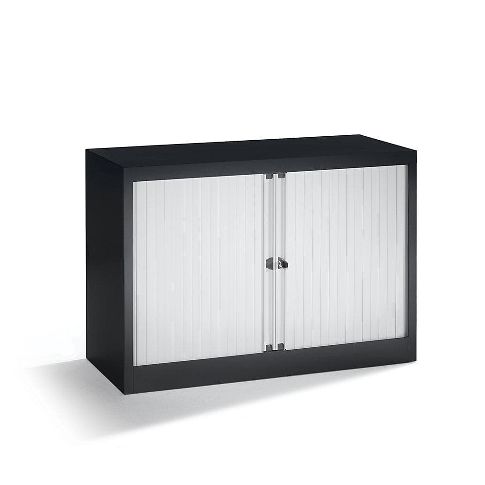 BISLEY Euro-Rollladenschrank 1000mm Stahl Schwarz/Grau
