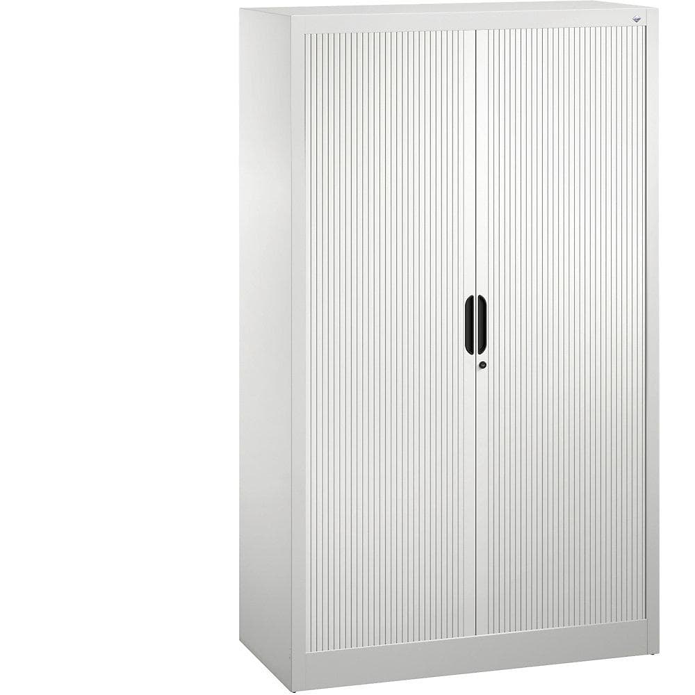 C+P Rollladenschrank mit Jalousie, Stahl, verkehrsweiß, verschließbar