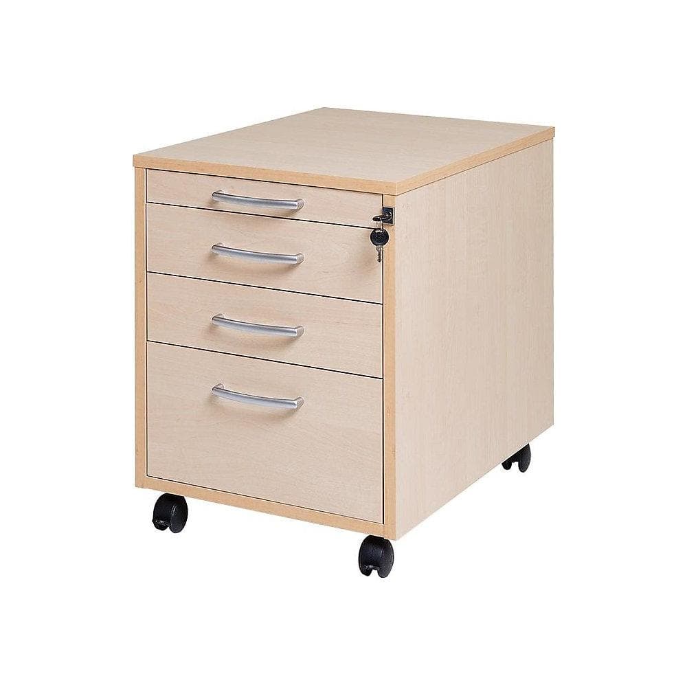 kaiserkraft Rollcontainer Miami 4 Schubladen Birke