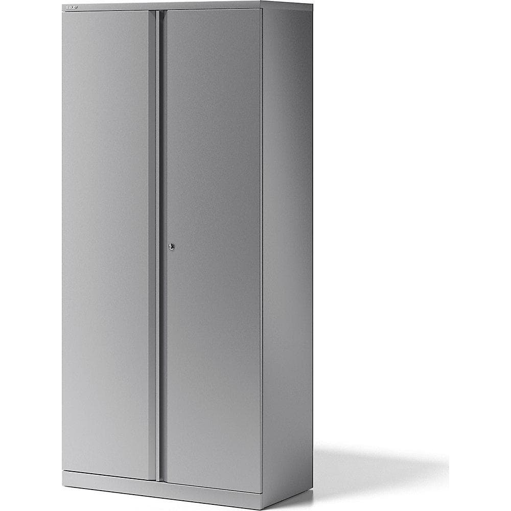 BISLEY Flügeltürenschrank ESSENTIALS silber mit 4 Fachböden