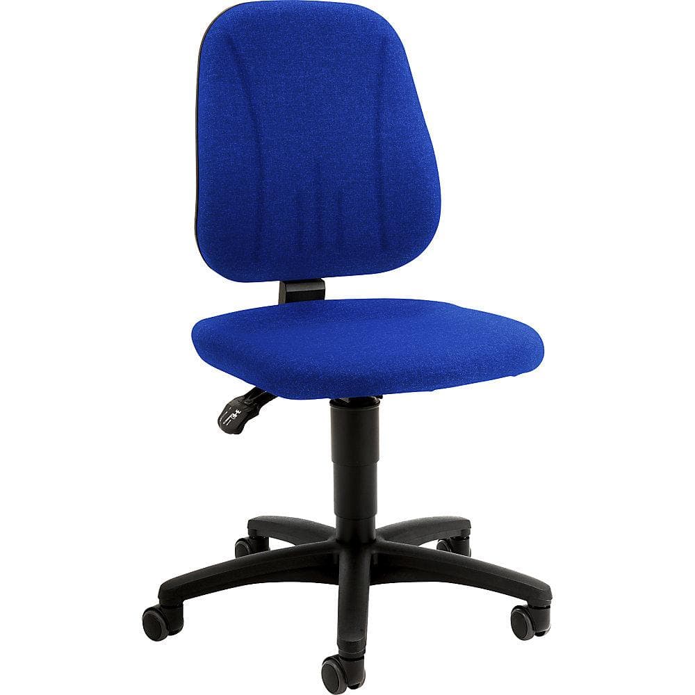 bimos Arbeitsdrehstuhl blau mit Rollen und Gasfeder-Höhenverstellung