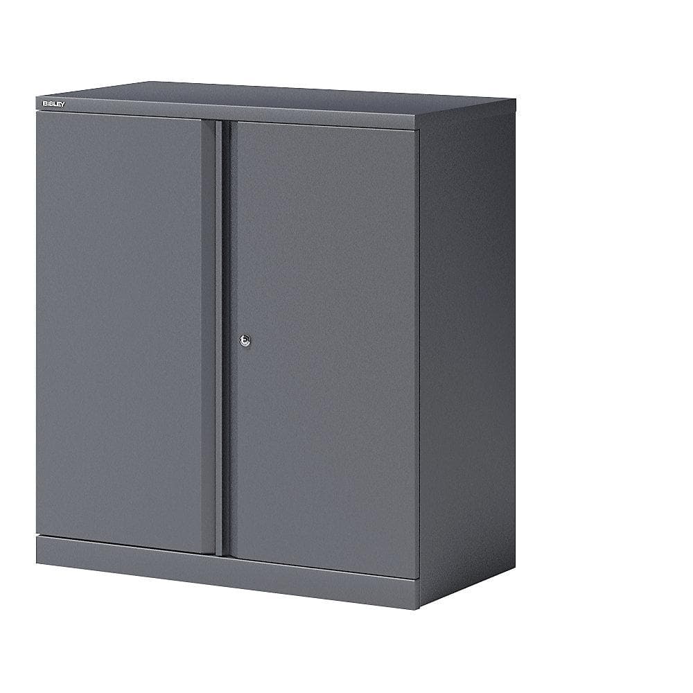 BISLEY Flügeltürenschrank ESSENTIALS anthrazitgrau mit Schloss