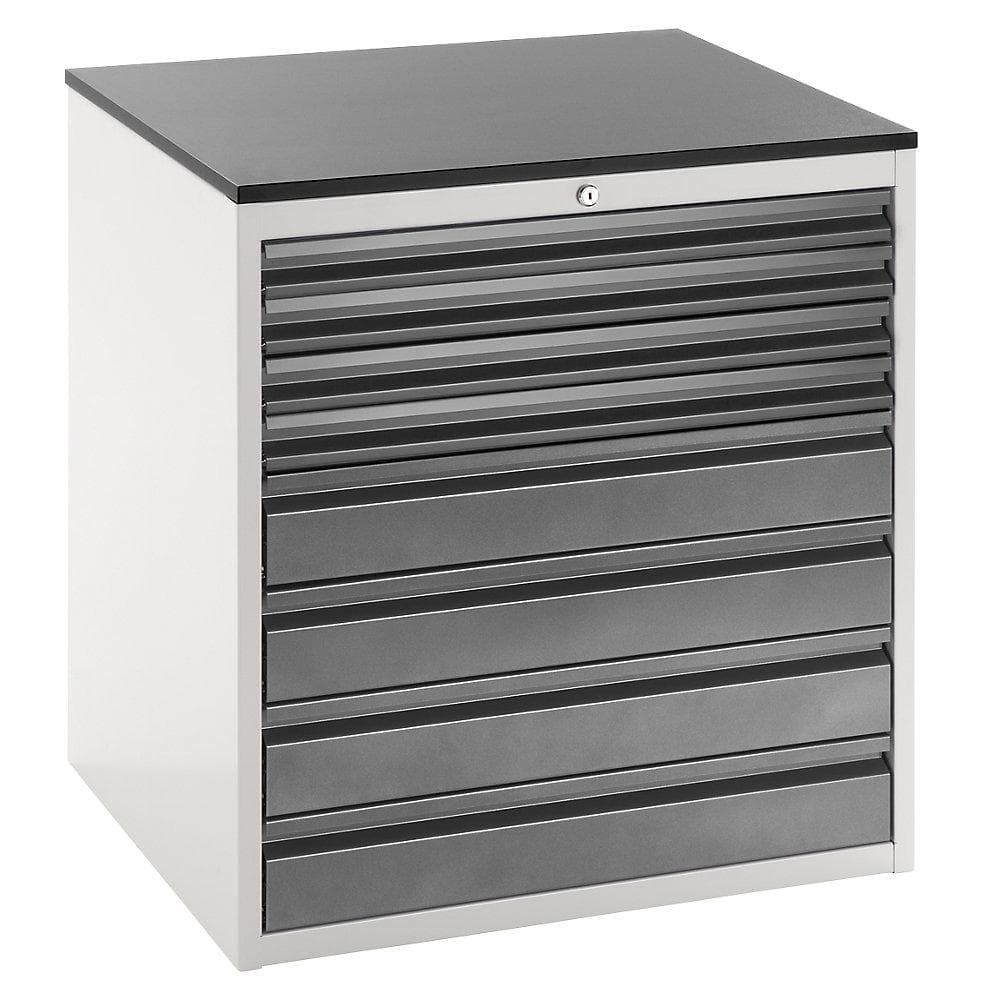 RAU Schubladenschrank 8-fach lichtgrau/anthrazit