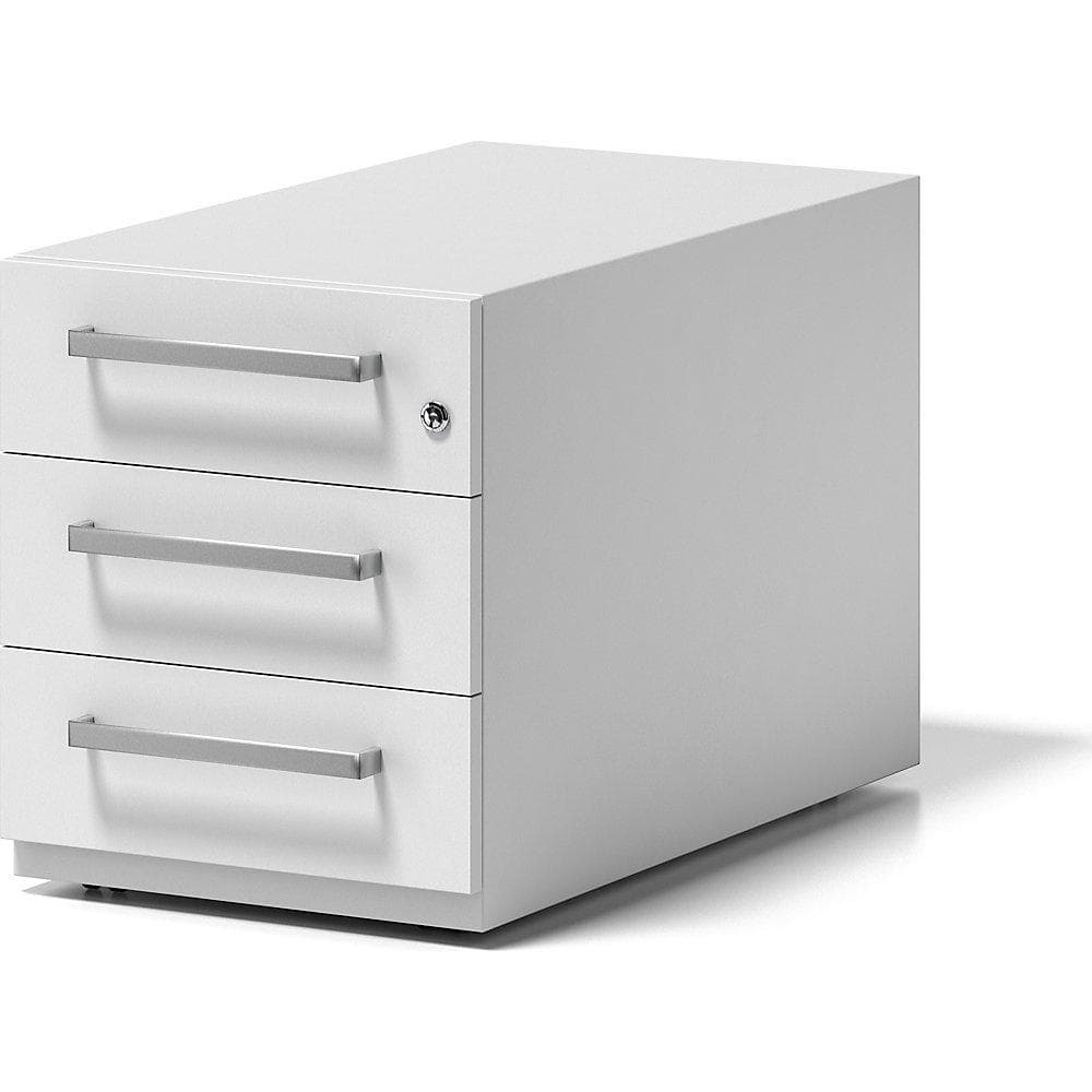 BISLEY Rollcontainer Note™ mit 3 Schubladen, verkehrsweiß