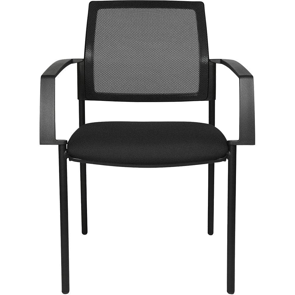 Topstar Netz-Stapelstuhl 4-Fuß Schwarz mit Armlehnen