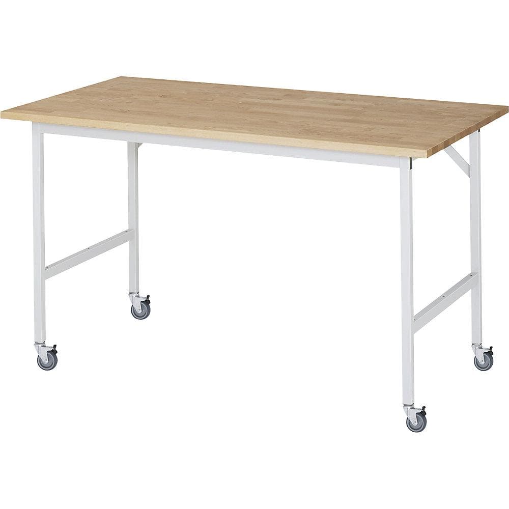 Rau Fahrbarer Arbeitstisch Jerry Buche massiv 150x80x90 cm