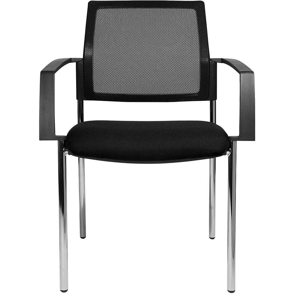 Topstar Netz-Stapelstuhl 4-Fuß Schwarz Chrom