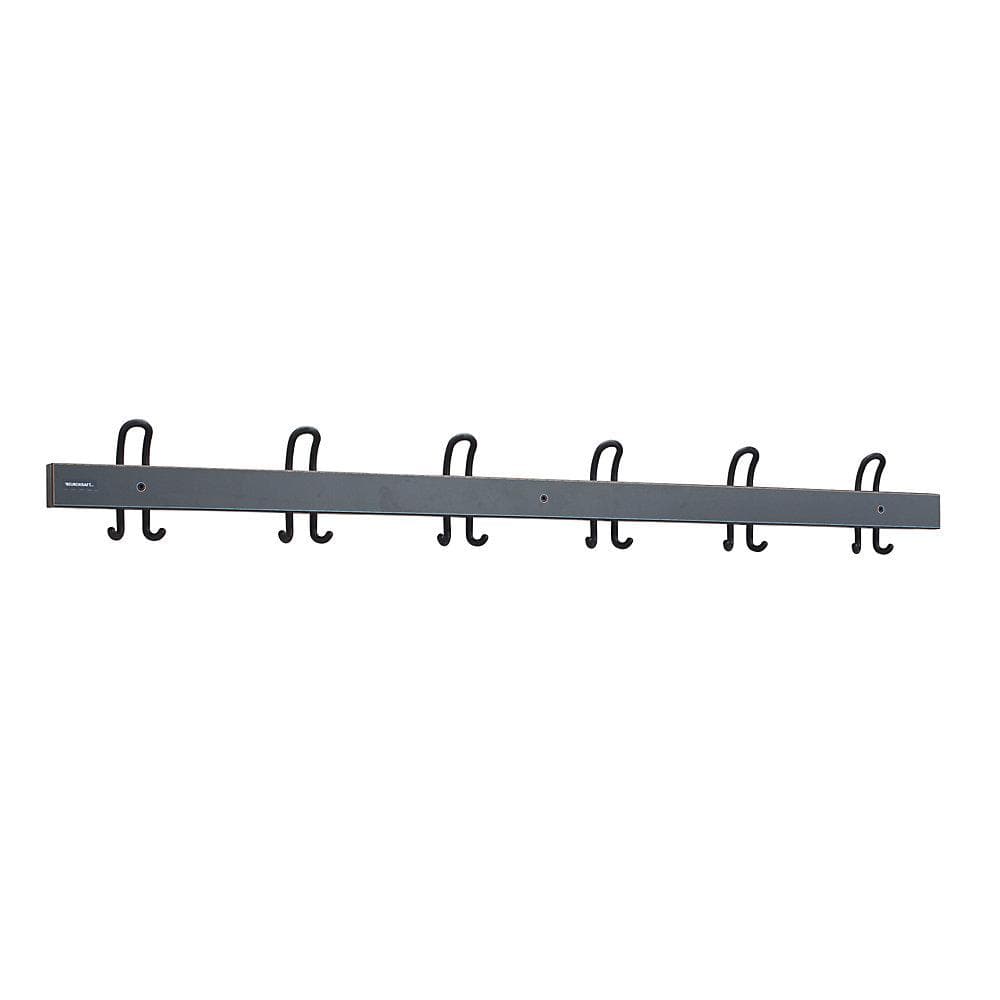 eurokraft pro Garderobenleiste 1500 mm mit 6 Doppelhaken basaltgrau