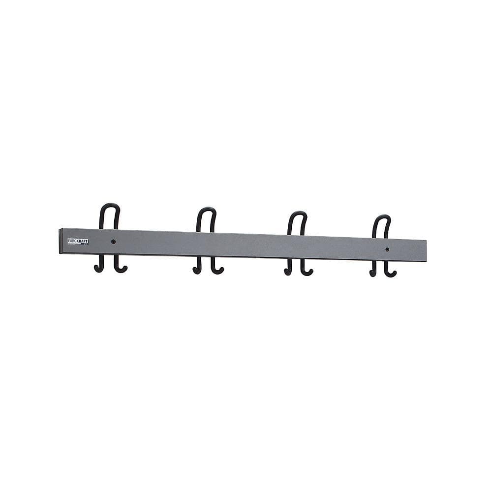 eurokraft pro Garderobenleiste 1000mm 4 Doppelhaken Basaltgrau