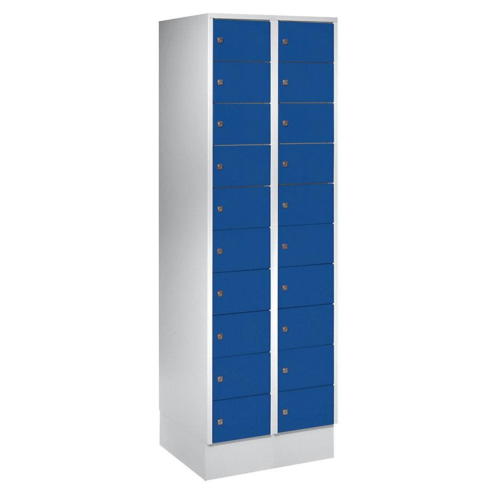 Wolf Wertfachschrank 20 Fächer lichtgrau/blau mit Schloss
