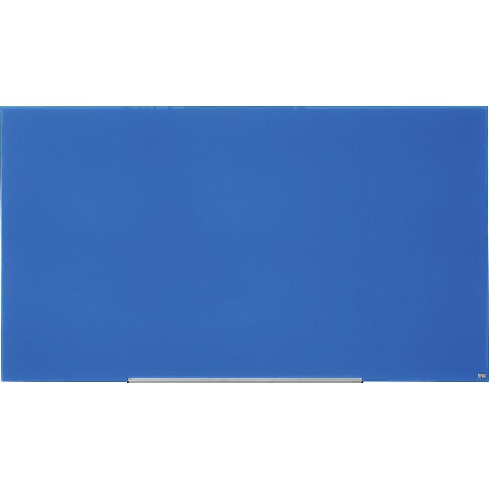 NOBO Glas-Whiteboard WIDESCREEN rahmenlos blau
