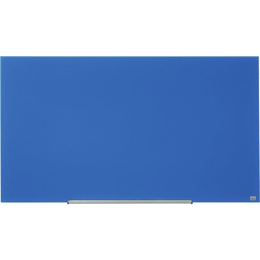 nobo Glas-Whiteboard WIDESCREEN rahmenlos Blau