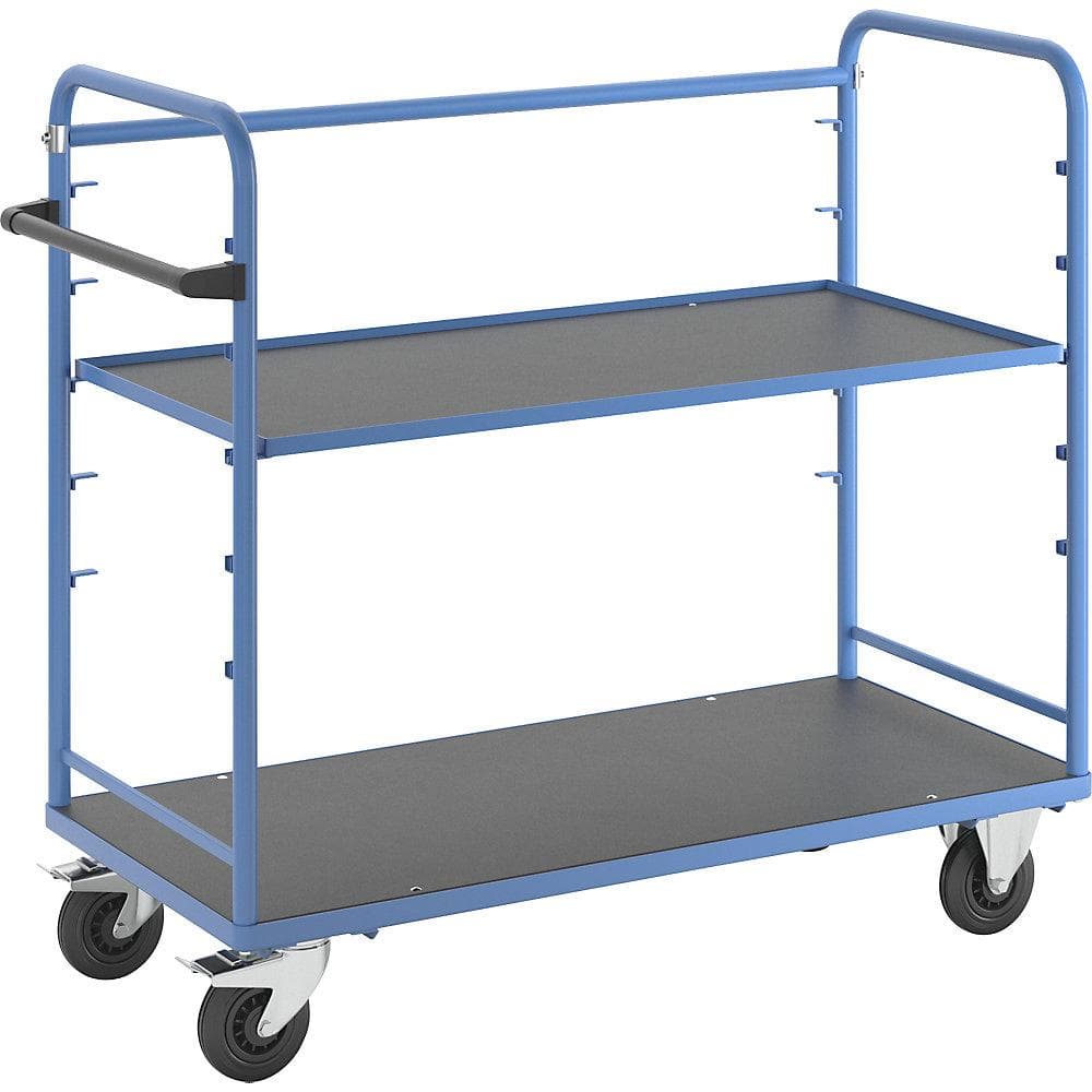 eurokraft pro Regalwagen 5 Etagen lichtblau Stahl MDF