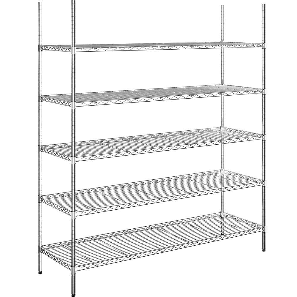 Kaiserkraft Stahldraht-Gitterregal verchromt 1520x610x1880 mm