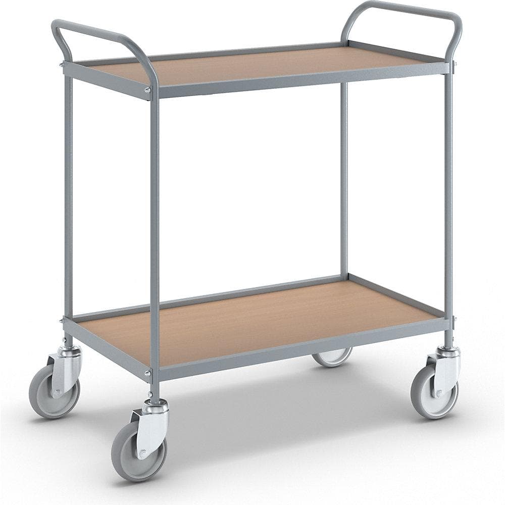 eurokraft pro Servierwagen 2 Etagen Stahl Buche
