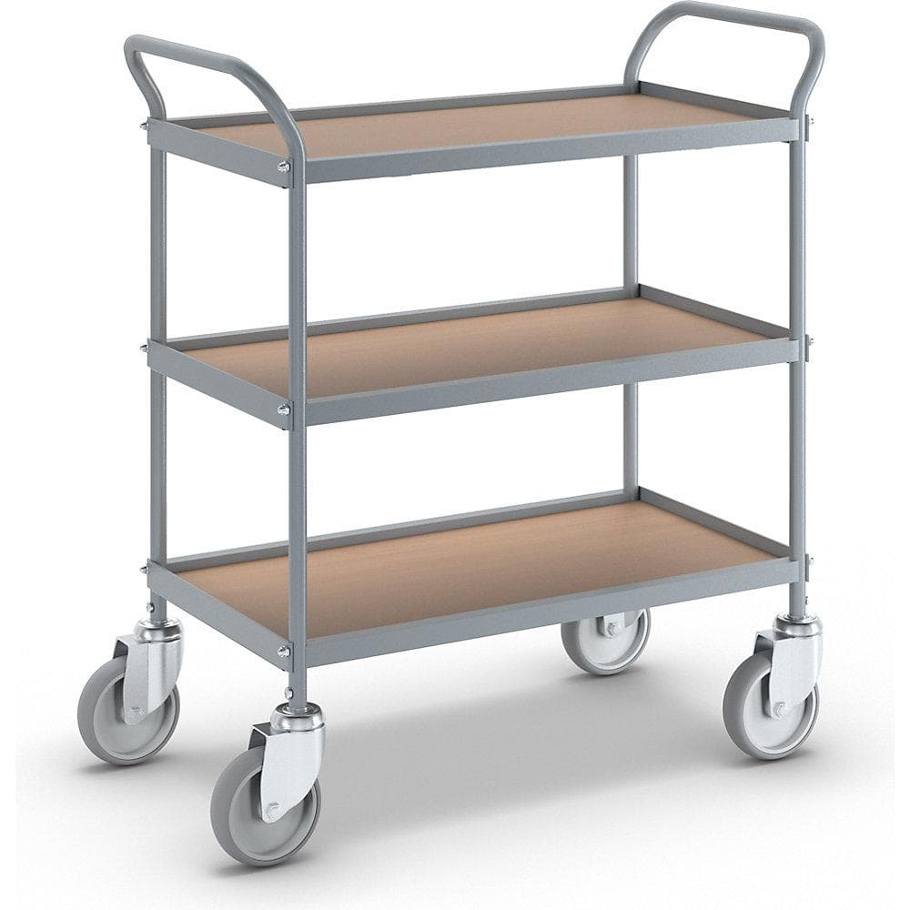 eurokraft pro Servierwagen 3 Etagen Stahl Buche