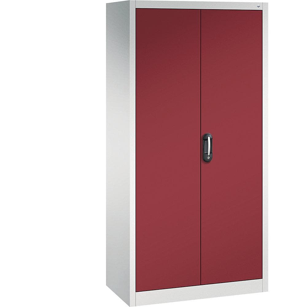 C+P ACURADO Büroschrank lichtgrau/rubinrot mit 4 Böden