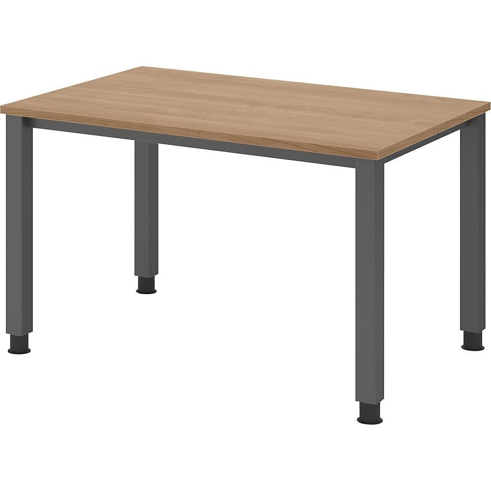 eurokraft pro Schreibtisch 1200mm Nussbaum Graphit höhenverstellbar