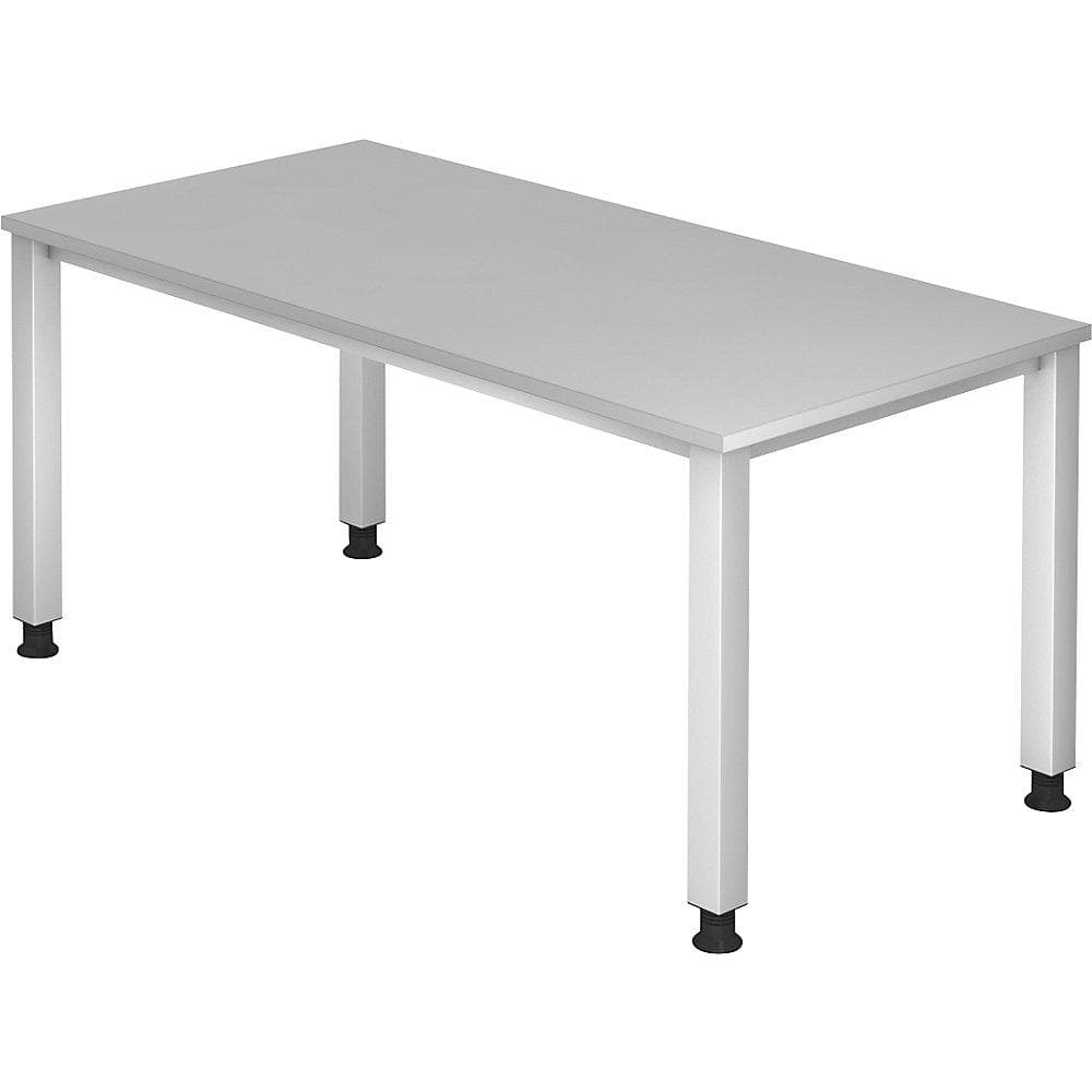eurokraft pro Schreibtisch 1600mm lichtgrau/alusilber höhenverstellbar