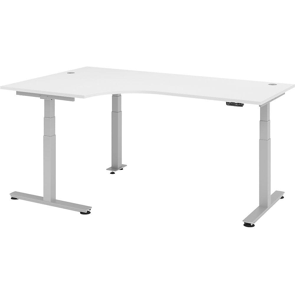 Kaiserkraft Eckschreibtisch elektrisch höhenverstellbar weiß