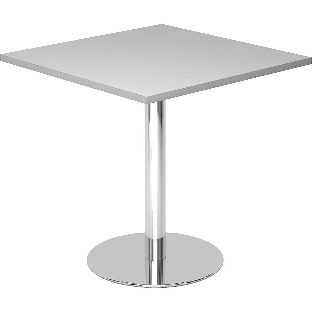 Kaiserkraft Besprechungstisch 800x800 mm Lichtgrau Verchromt