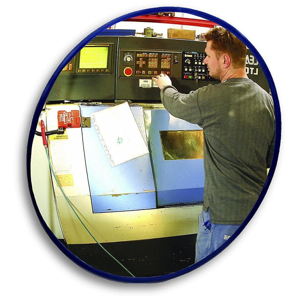 eurokraft pro Rundspiegel mit Teleskop-Wandarm blau