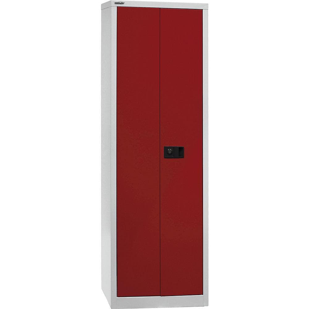 BISLEY UNIVERSAL Flügeltürenschrank lichtgrau/kardinalrot