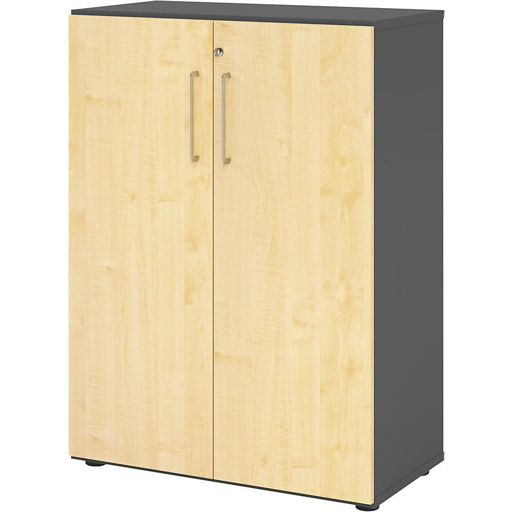 eurokraft pro Büroschrank 800mm Graphit/Alusilber mit Schloss
