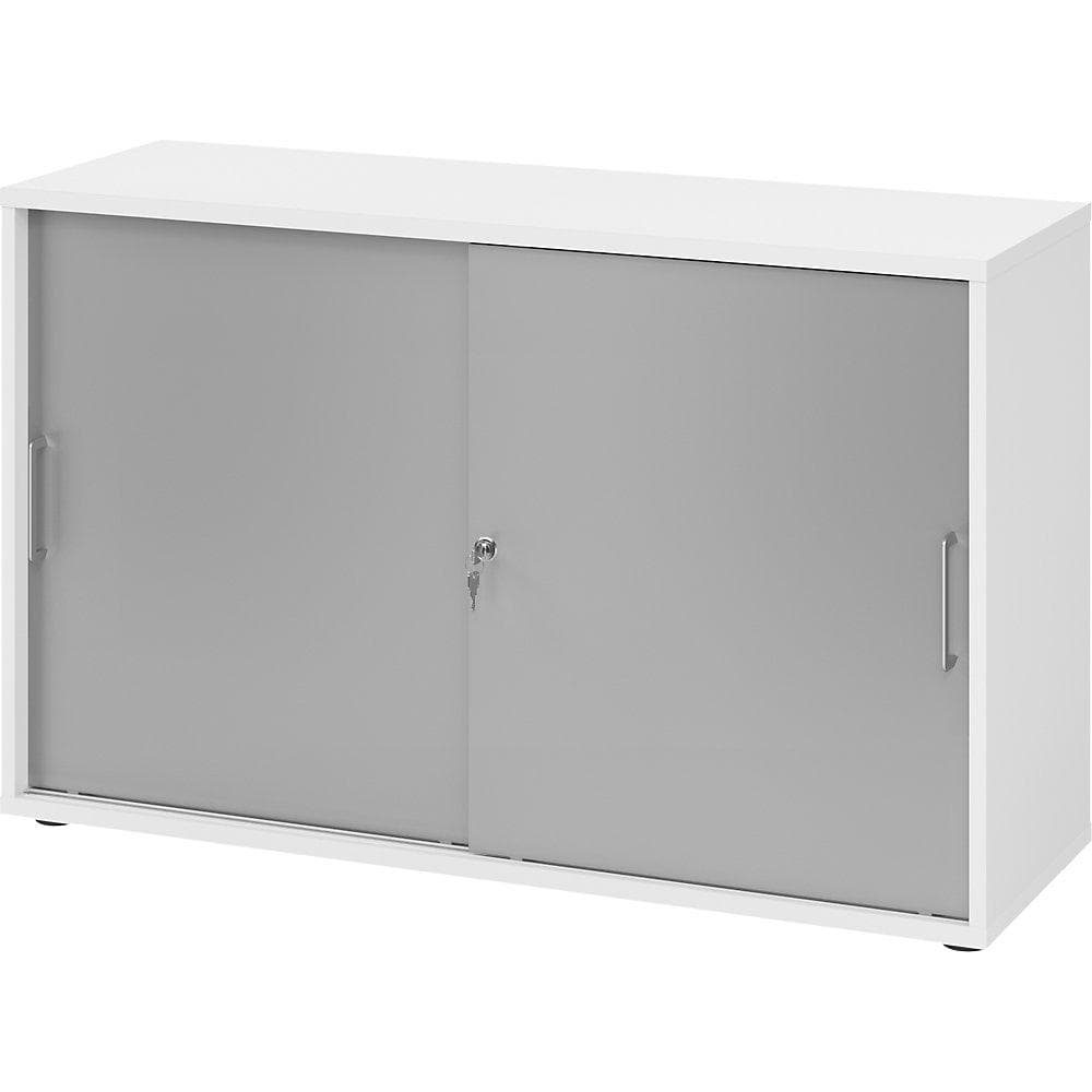 eurokraft pro Schiebetürenschrank weiß/alusilber