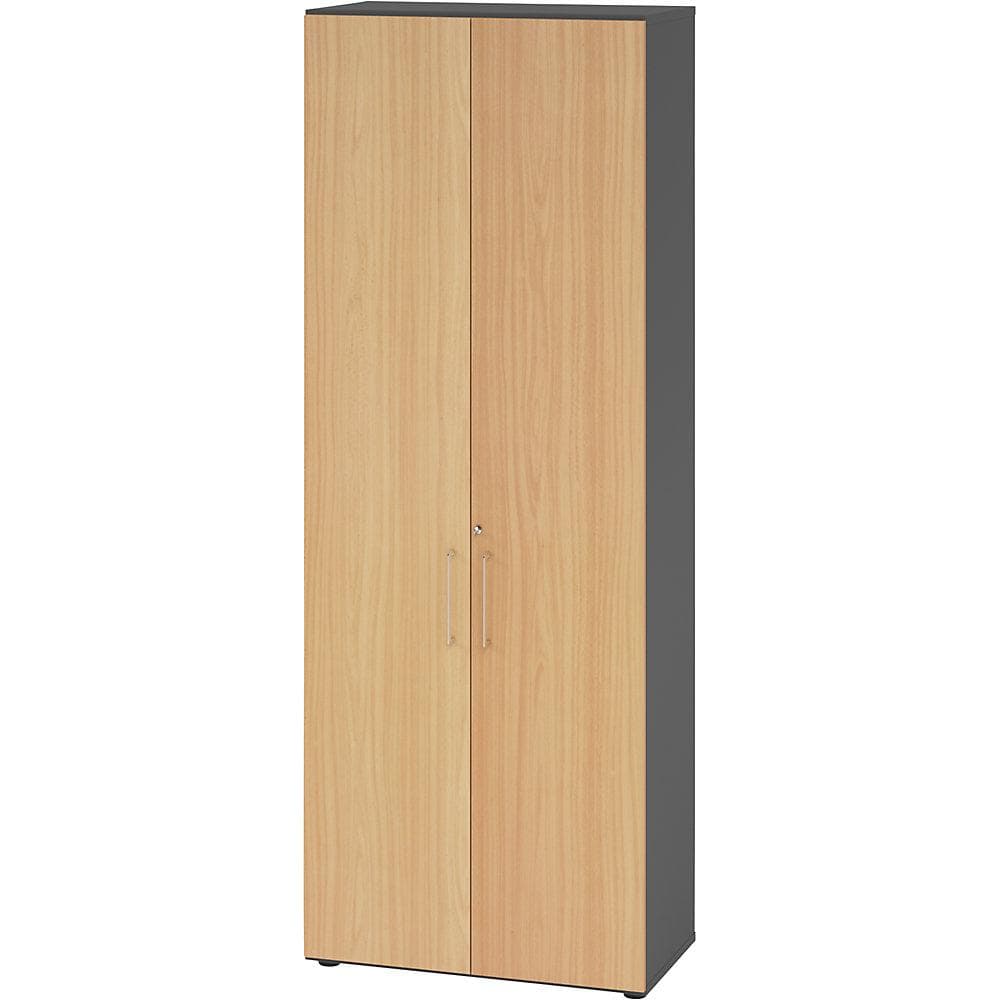 eurokraft pro Büroschrank 5 Fachböden Graphit Buche