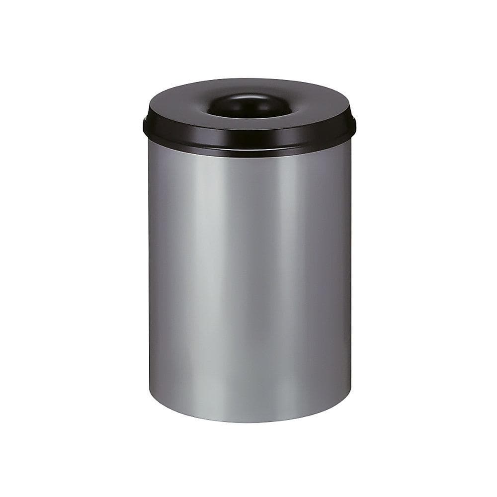 V-Part Feuerlöschender Papierkorb 30 Liter offen Aluminium/schwarz