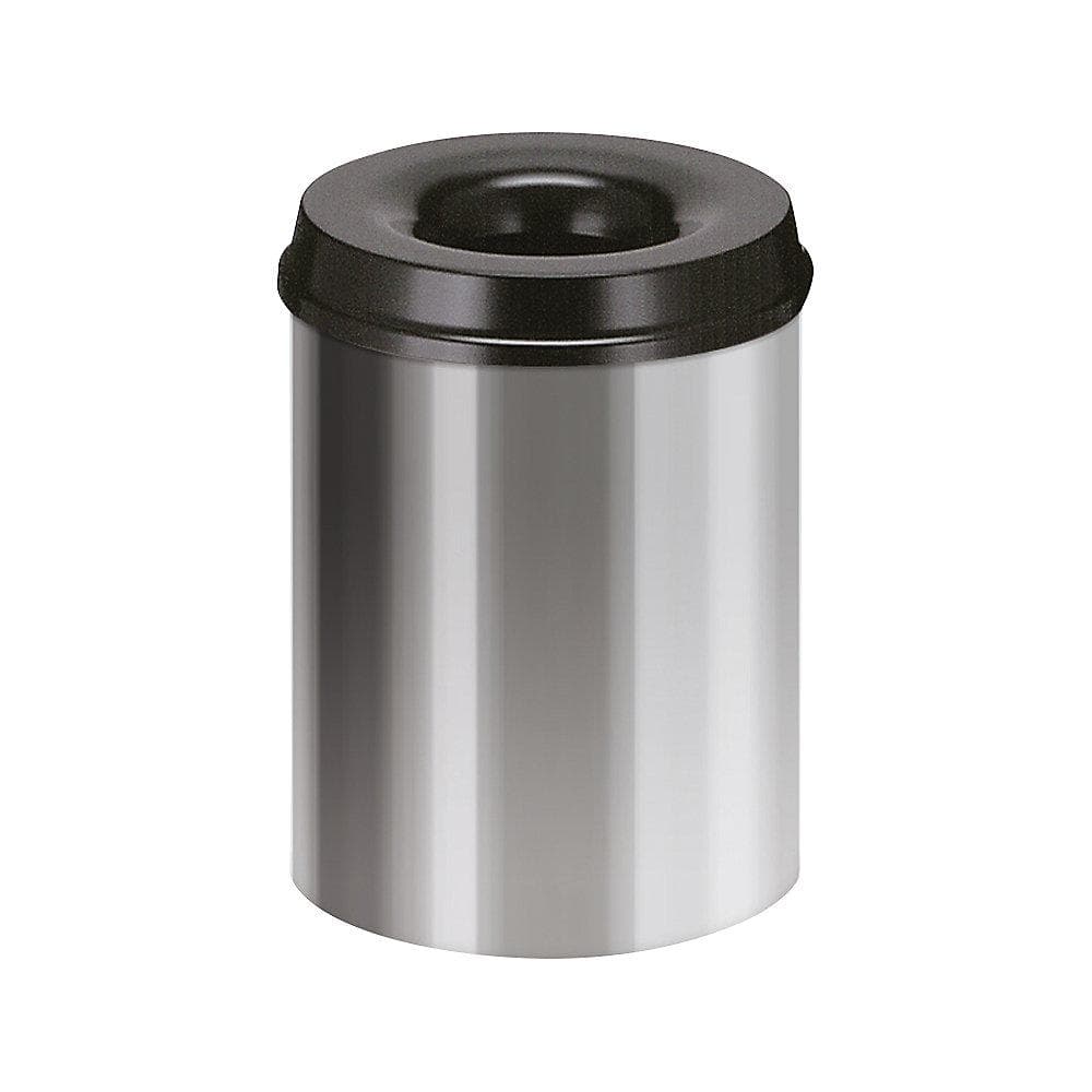 V-Part Feuerlöschender Papierkorb 15 Liter offen Aluminium/schwarz