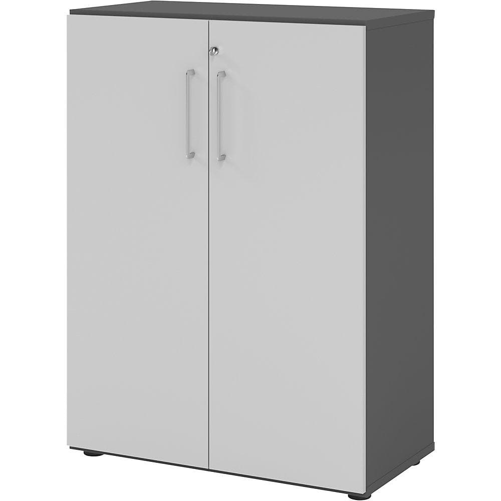 eurokraft pro Büroschrank 800mm Graphit/Lichtgrau mit Schloss