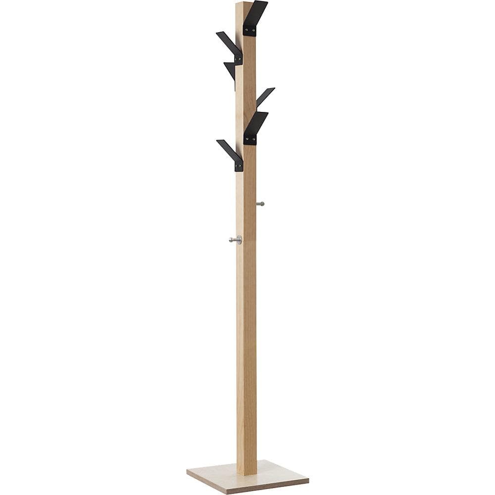 EasyCLOTH Garderobenständer Massivholz Schwarz 8 Haken