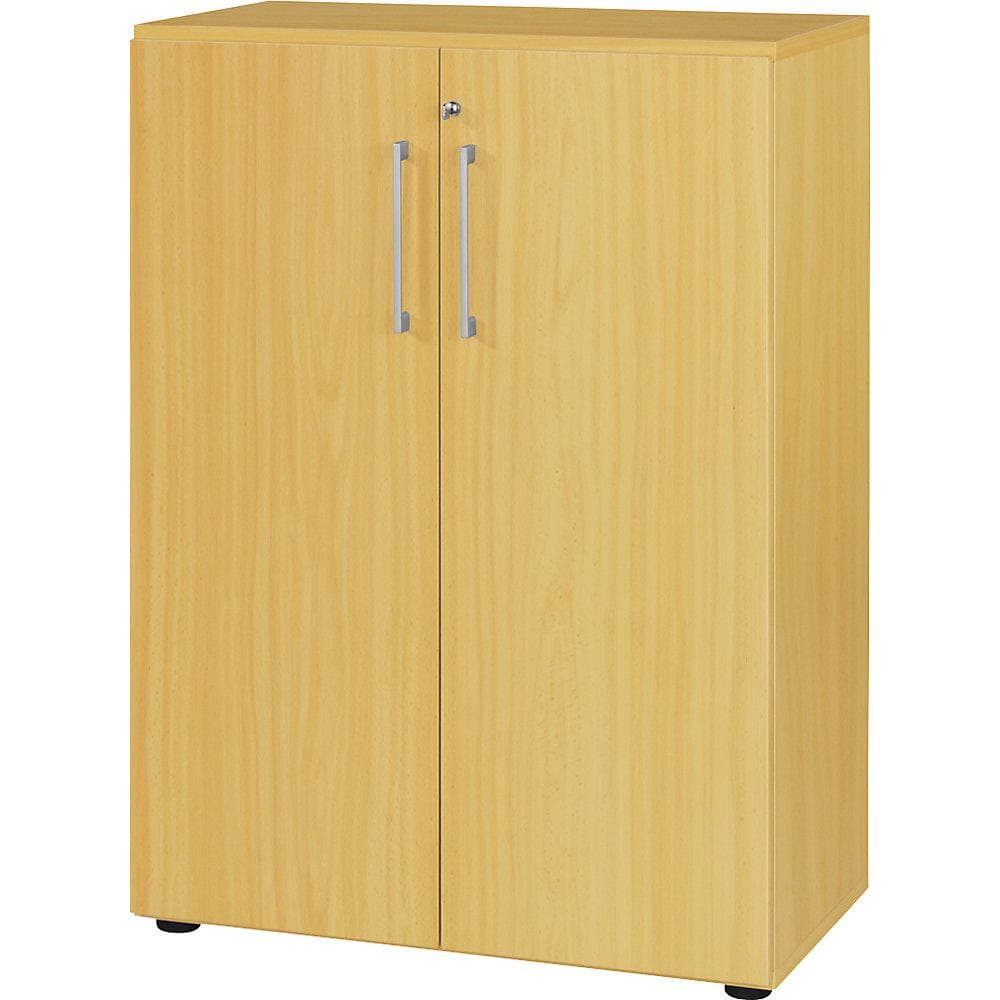 eurokraft pro Büroschrank Buche-Dekor 2 Türen 3 Ordnerhöhen