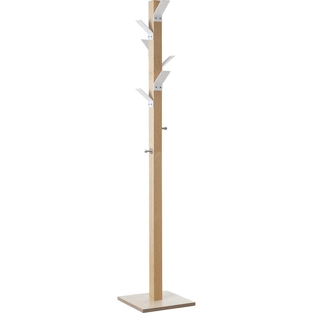 EasyCLOTH Garderobenständer Massivholz 8 Haken Weiß