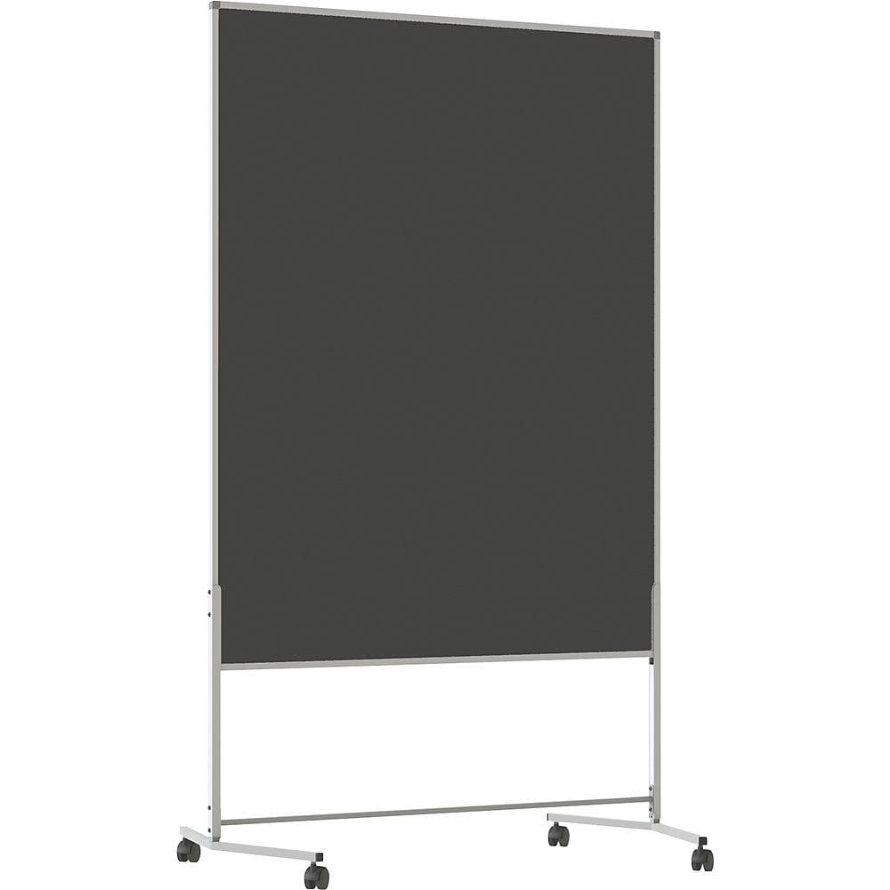 eurokraft basic Moderationswand mobil mit Whiteboard & Pinnwand anthrazit/Weiß