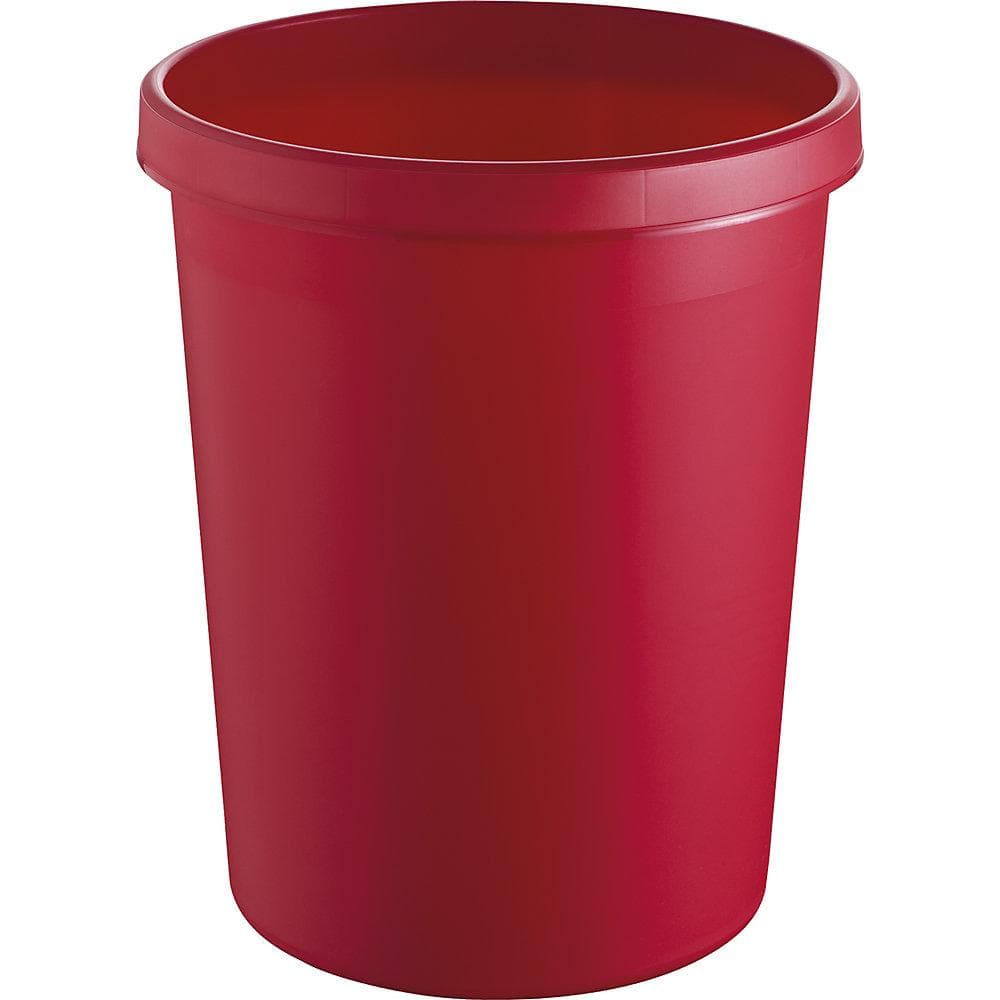 Papierkorb 45l Kunststoff Rot HELIT mit Griffrand