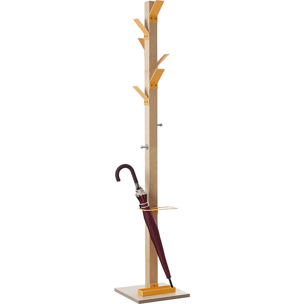 EasyCLOTH Garderobenständer Massivholz 8 Haken Tropfmulde