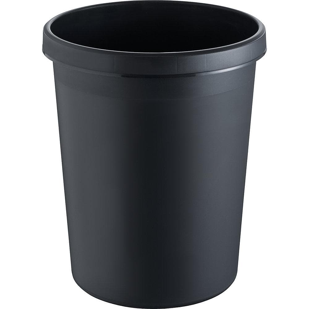 Helit Papierkorb 45l Kunststoff Schwarz mit Griffrand