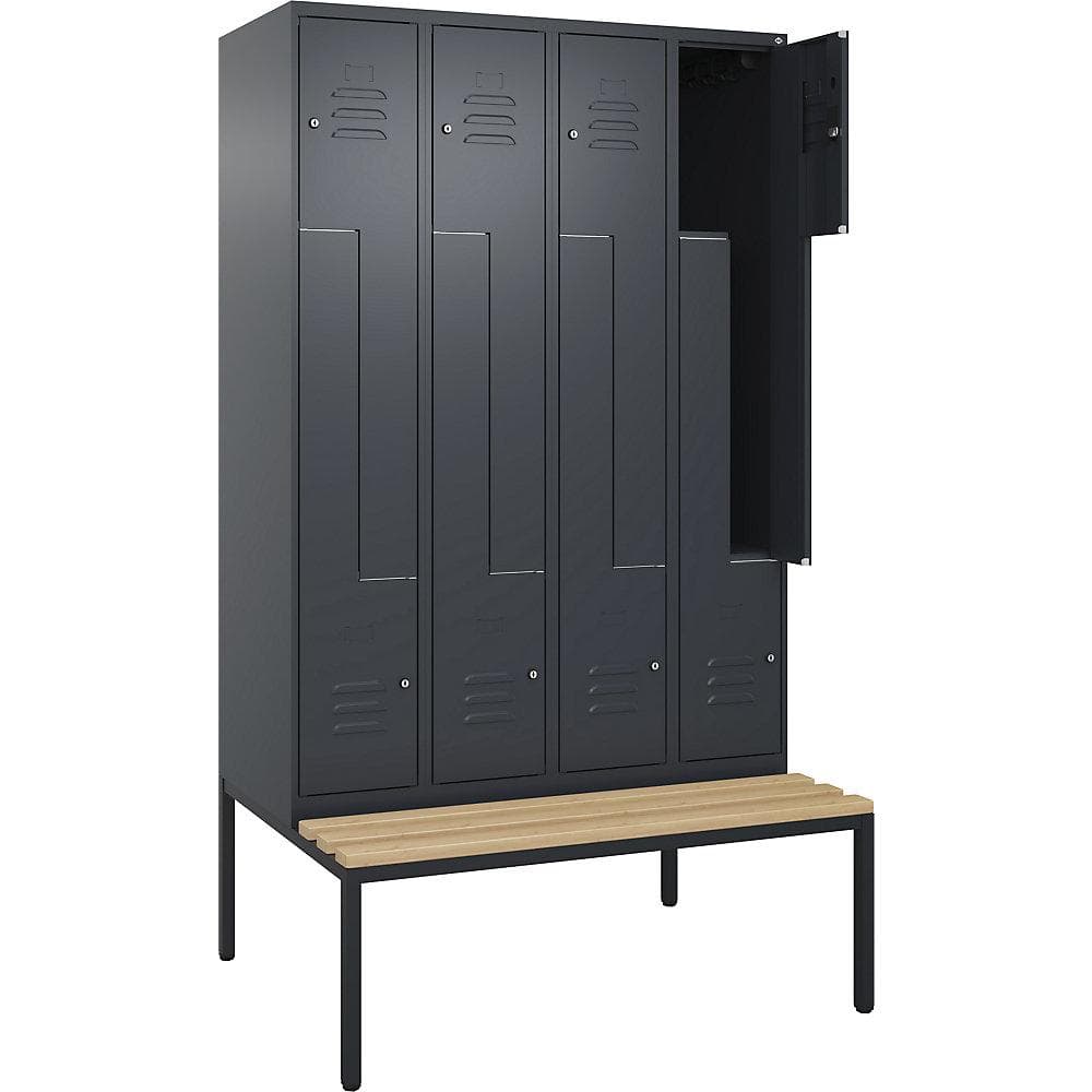 C+P Z-Spind Classic PLUS Sitzbank grau mit Zylinderschloss