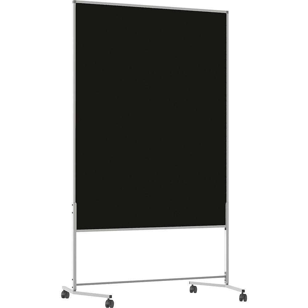 eurokraft basic Moderationswand mobil Weiß/Schwarz Whiteboard Pinnwand