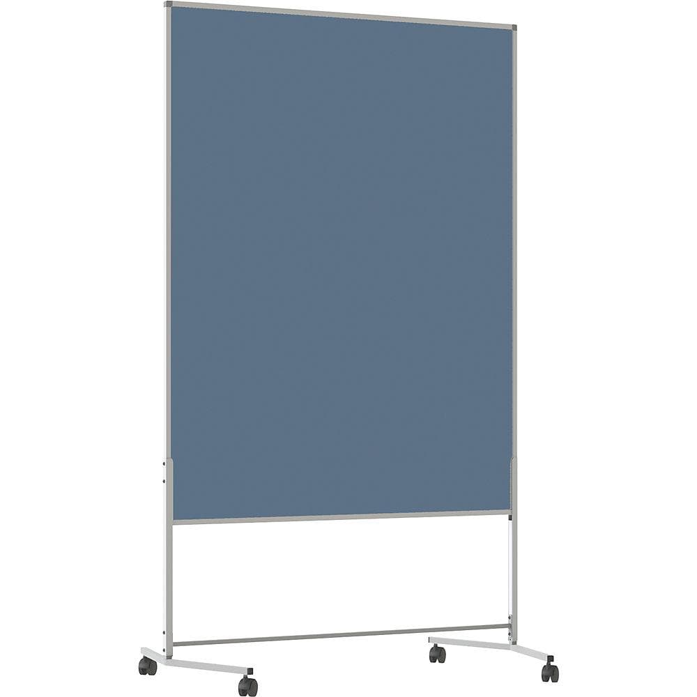 eurokraft basic Moderationswand mobil mit Whiteboard und Pinnwand grau/weiß