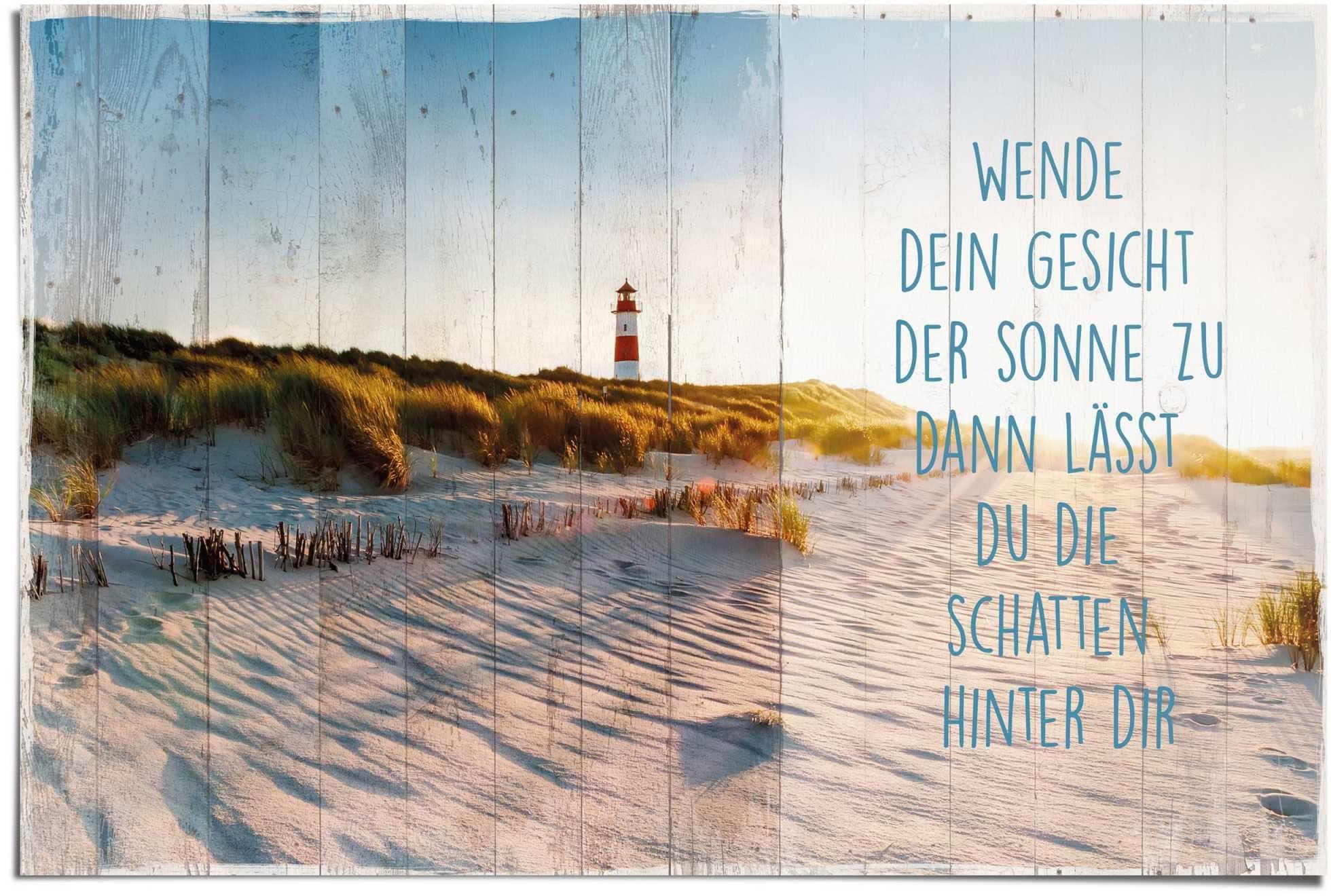 Poster REINDERS Sonne am Strand Blau