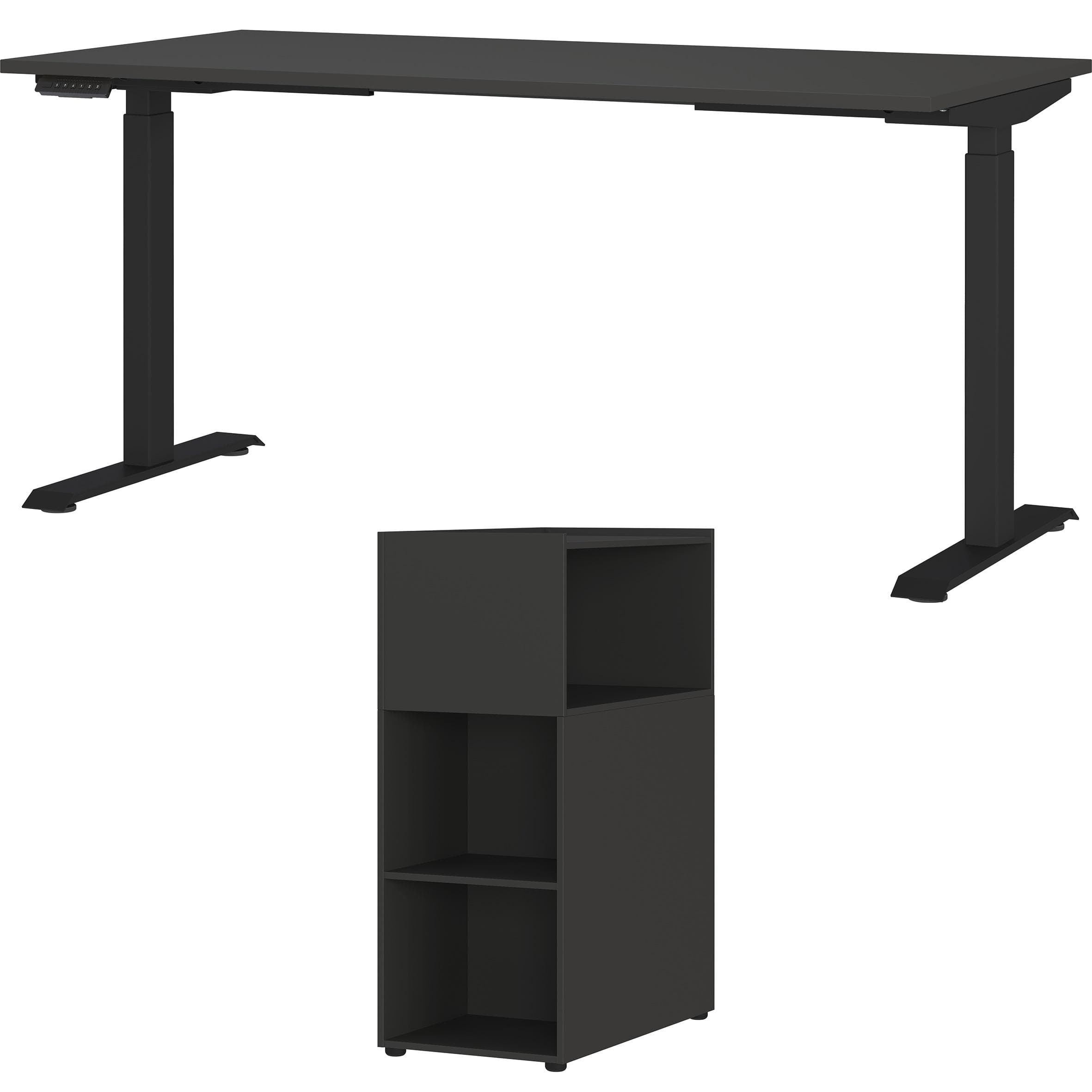 Büromöbel-Set GERMANIA Mailand Schreibtisch 160cm Graphit Metall Spanplatte