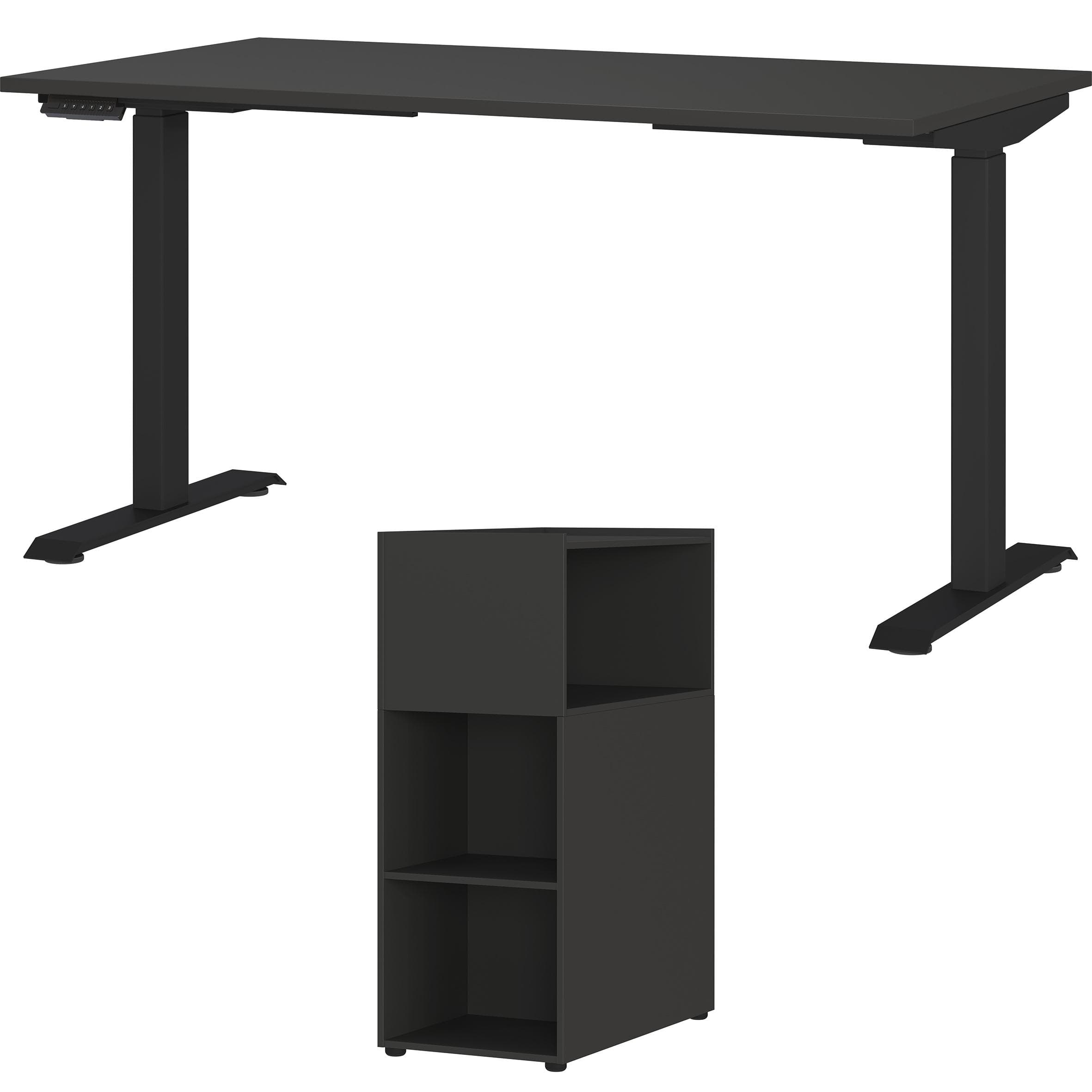Büromöbel-Set GERMANIA Mailand Schreibtisch 140cm Metall Spanplatte Raumteiler