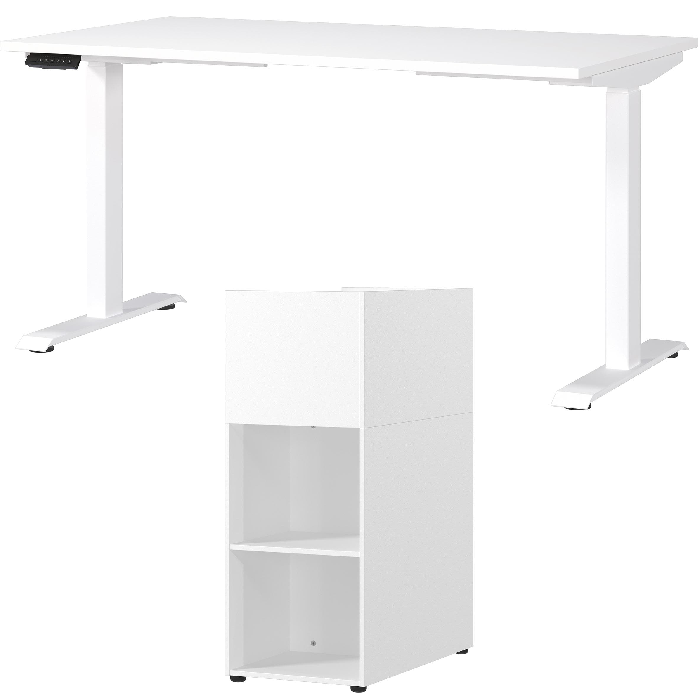 Büromöbel-Set GERMANIA Mailand Weiß Schreibtisch 140cm Metall Spanplatte